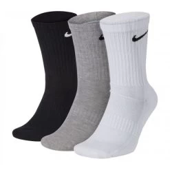 Nike Unisex Sok Everyday Cush Crew - 901 Black/White/Grey
