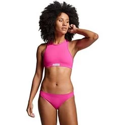 Puma Dames Bikini Top Women Raceback Swim Top - 020 Neon Pink -Trendy Deals Voor Actieve Lifestyles 035594 63 03 1