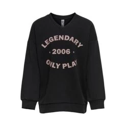 Only Meisjes Trui Jara LS Long Sweat - Girls - 177911001 Black/w. Deep Taupe