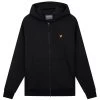 Lyle & Scott Heren Vest Full Zip Fly Fleece Hoodie - 572 True Black