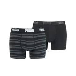 PUMA HERITAGE STRIPE BOXER 2P - Zwart