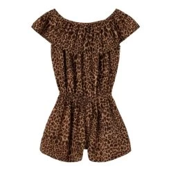 NAME IT Name-it Meisjes Jumpsuit NKFVINAYA SS PLAYSUIT - 277437 Brown Lentil