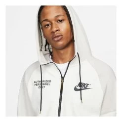 Nike Heren Fleece Hoodie SPORTSWEAR MENS FLEECE F, - 072 LIGHT BONE/SAIL/PILGRIM/BL -Trendy Deals Voor Actieve Lifestyles 044897 20 02 1