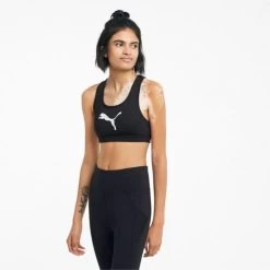 Puma Dames Sport Bh Mid Impact 4Keeps - 051 Puma Black/White -Trendy Deals Voor Actieve Lifestyles 045960 19 02 1