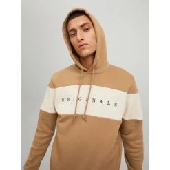 Jack & Jones Jack&Jones Heren Hoodie JORCOPENHAGEN PANEL SWEAT - 175979001 Tigers Eye/RELAXED/T -Trendy Deals Voor Actieve Lifestyles 047284 20 04 1