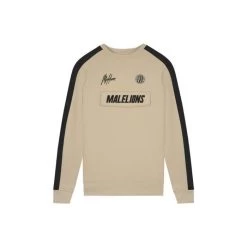 Malelions Heren Sport Academy Crewneck - 098 Sand/ Black