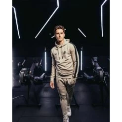 Malelions Heren Sport Academy Hoodie - 098 Sand/ Black -Trendy Deals Voor Actieve Lifestyles 047414 02 02 1