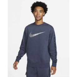 Nike Heren Sportswear Repeat Sweatshirt - 437 THUNDER BLUE/MTLC COOL GRE
