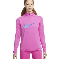 Nike Dames Running Zip Dri-fit Swoosh - Fuchsia