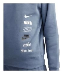 Nike Heren Sweater Club Fleece Brushe - 491 DIFFUSED BLUE -Trendy Deals Voor Actieve Lifestyles 050038 32 02 1