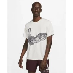 Nike Heren Dri-Fit UV Running Shirt - 030 PHANTOM/ANTHRACITE/REFLECT