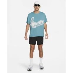 Nike Heren Dri-Fit UV Running Shirt - 379 MINERAL TEAL/PHANTOM/REFLE -Trendy Deals Voor Actieve Lifestyles 051542 79 03 1