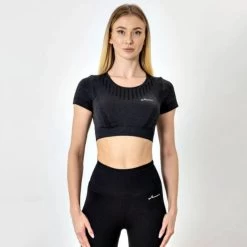 Forza Dames Naadloze Crop Top - Midnight Black