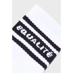 Equalité Unisex Sokken Striped 3-pack - 105 White/Black -Trendy Deals Voor Actieve Lifestyles 052023 01 02 1