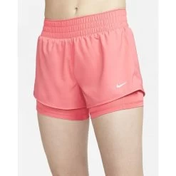 Nike Dames Shorts NIKE ONE DRI-FIT WOMENS MID-R - 894 SEA CORAL/REFLECTIVE SILV