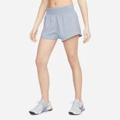 Nike Dames Short NIKE ONE DRI-FIT WOMENS MID-R - 519 INDIGO HAZE/REFLECTIVE SIL