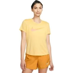 Nike Dames Shirt DRI-FIT SWOOSH - 795 TOPAZ GOLD